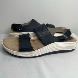 BIONICA Sandals Yolanda Leather Platform Black Size 10